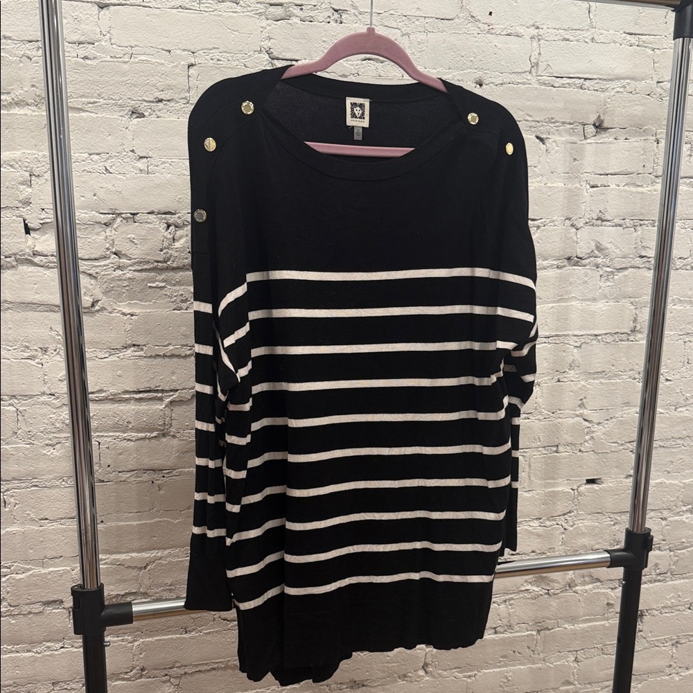 Anne Klein Black Knit Top